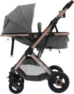 Carrinho Moisés Reversível Elysian Maxi Baby cinza, conforto e segurança desde o nascimento até 22kg. - Imagem 6