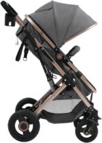 Carrinho Moisés Reversível Elysian Maxi Baby cinza, conforto e segurança desde o nascimento até 22kg. - Imagem 7