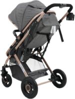 Carrinho Moisés Reversível Elysian Maxi Baby cinza, conforto e segurança desde o nascimento até 22kg. - Imagem 8