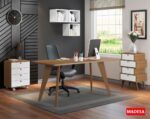 Mesa Madesa 5319 para escritório: tampo de madeira, design retrô e alta resistência para seu ambiente de trabalho. - Imagem 7