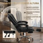 Cadeira de Escritório Presidente Ergonômica Reclinável: conforto premium, apoio para os pés e altura regulável para home office e escritório. - Imagem 5