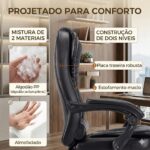 Cadeira de Escritório Presidente Ergonômica Reclinável: conforto premium, apoio para os pés e altura regulável para home office e escritório. - Imagem 6