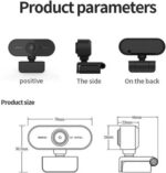 Webcam 1080p Full HD com giro 360° e microfone embutido para vídeos nítidos e comunicação clara. - Imagem 3