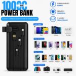 Carregador Portátil 10.000mAh 22.5W Turbo: carga rápida, visor LED e cabos integrados para iPhone, Android e tablets. - Imagem 3