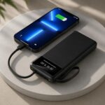 Carregador Portátil 10.000mAh 22.5W Turbo: carga rápida, visor LED e cabos integrados para iPhone, Android e tablets. - Imagem 4