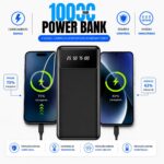 Carregador Portátil 10.000mAh 22.5W Turbo: carga rápida, visor LED e cabos integrados para iPhone, Android e tablets. - Imagem 6