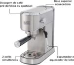BLACK+DECKER CEA1200G: cafeteira expresso com jarra inox, 2 cafés simultâneos e preparo com pó ou cápsulas. - Imagem 5