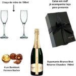Kit Espumante Chandon 750ml Presente com 2 Taças e Ferrero Rocher: presente sofisticado para brindar com elegância em qualquer ocasião. - Imagem 4