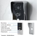 Vídeo porteiro para casa com tela LCD 7 polegadas, interfone com fio e desbloqueio RFID para mais segurança na entrada - Imagem 10