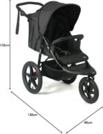 Flux Carrinho de Bebê Infanti Preto: conforto e proteção com 3 rodas, assento reclinável e capota UV50+ ampla. - Imagem 10