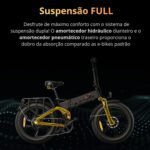 Bicicleta Elétrica Dobrável Engwe: motor 1000W, autonomia de 120km e conforto com pneus fat tire e suspensão total. - Imagem 5