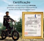 Bicicleta Elétrica Dobrável Engwe: motor 1000W, autonomia de 120km e conforto com pneus fat tire e suspensão total. - Imagem 7