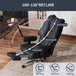 EXCEBET Cadeira ergonômica grande e alta com apoio para os pés, couro PU e suporte lombar para máximo conforto e resistência de 181 kg - Imagem 5