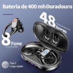 Fones Bluetooth Esportivos IPX7 com 80h de bateria e gancho antiqueda para treino intenso - Imagem 3