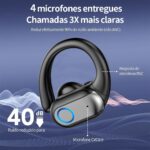 Fones Bluetooth Esportivos IPX7 com 80h de bateria e gancho antiqueda para treino intenso - Imagem 4