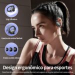 Fones Bluetooth Esportivos IPX7 com 80h de bateria e gancho antiqueda para treino intenso - Imagem 5