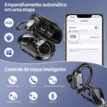 Fones Bluetooth Esportivos IPX7 com 80h de bateria e gancho antiqueda para treino intenso - Imagem 7