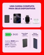 Power Bank Geonav Slim Pro 10.000 mAh 3 em 1: carregamento por indução, compatível com iPhone, Apple Watch e AirPods. - Imagem 3