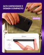 Power Bank Geonav Slim Pro 10.000 mAh 3 em 1: carregamento por indução, compatível com iPhone, Apple Watch e AirPods. - Imagem 5