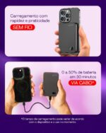Power Bank Geonav Slim Pro 10.000 mAh 3 em 1: carregamento por indução, compatível com iPhone, Apple Watch e AirPods. - Imagem 6