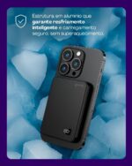 Power Bank Geonav Slim Pro 10.000 mAh 3 em 1: carregamento por indução, compatível com iPhone, Apple Watch e AirPods. - Imagem 7