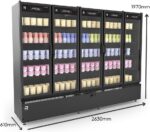 Cervejeira Auto Serviço Vanguard Extra Frio -5°C ASVEF5P 5 portas, 1631L e iluminação LED para venda e exposição impecável. - Imagem 5
