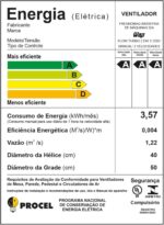 WAP Ventilador de Mesa e Parede 50cm FLOW TURBO, Tecnologia Silenciosa e Econômica, 8 Pás e 3 Velocidades, 180W 127V - Imagem 10