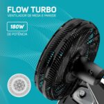 WAP Ventilador de Mesa e Parede 50cm FLOW TURBO, Tecnologia Silenciosa e Econômica, 8 Pás e 3 Velocidades, 180W 127V - Imagem 12