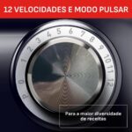 Batedeira Arno Bake Easy KM10 500W: potência, 12 velocidades e tigela inox 3,5L para receitas perfeitas. - Imagem 5