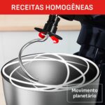 Batedeira Arno Bake Easy KM10 500W: potência, 12 velocidades e tigela inox 3,5L para receitas perfeitas. - Imagem 6