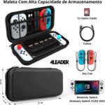 Case Nintendo Switch OLED 4Leader com 6 compartimentos: proteção resistente e organização ideal para viagens - Imagem 5