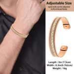 Art Of Creation Conjunto de 3 pulseiras de cobre puro ajustável: estilo unissex, confortável e feito à mão para uso diário. - Imagem 4