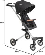 Kiddo Carrinho de bebê Spider Preto: carrinho de passeio prático para o dia a dia com mais conforto e mobilidade - Imagem 5