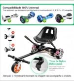 Carrinho Kart para Hoverboard ajustável e seguro, compatível com 6.5 a 10 polegadas, suporta até 115kg e oferece mais estabilidade na diversão. - Imagem 3