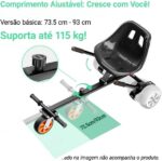 Carrinho Kart para Hoverboard ajustável e seguro, compatível com 6.5 a 10 polegadas, suporta até 115kg e oferece mais estabilidade na diversão. - Imagem 4
