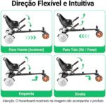 Carrinho Kart para Hoverboard ajustável e seguro, compatível com 6.5 a 10 polegadas, suporta até 115kg e oferece mais estabilidade na diversão. - Imagem 5