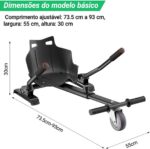 Carrinho Kart para Hoverboard ajustável e seguro, compatível com 6.5 a 10 polegadas, suporta até 115kg e oferece mais estabilidade na diversão. - Imagem 9
