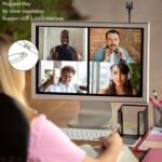 Webcam de Contato Visual HD USB com microfone, foco automático e redução de ruído para videochamadas e gravações profissionais - Imagem 5