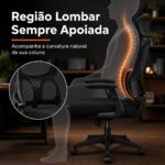 Cadeira de Escritório Ergonômica NR17 com apoio lombar, encosto mesh e reclinação de 130° para mais conforto e produtividade. - Imagem 4