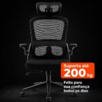 Cadeira de Escritório Ergonômica NR17 com apoio lombar, encosto mesh e reclinação de 130° para mais conforto e produtividade. - Imagem 5