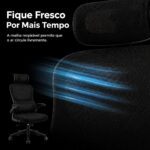 Cadeira de Escritório Ergonômica NR17 com apoio lombar, encosto mesh e reclinação de 130° para mais conforto e produtividade. - Imagem 6