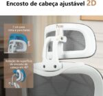 Cadeira de Escritório Ergonômica com Suporte Lombar, malha respirável e encosto ajustável para máximo conforto. - Imagem 3