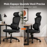 Cadeira de Escritório Ergonômica NR17 com apoio lombar, encosto mesh e reclinação de 130° para mais conforto e produtividade. - Imagem 8