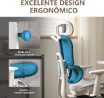 Cadeira de Escritório Ergonômica com Suporte Lombar, malha respirável e encosto ajustável para máximo conforto. - Imagem 4