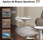 Cadeira de Escritório Ergonômica com Suporte Lombar, malha respirável e encosto ajustável para máximo conforto. - Imagem 5