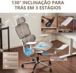 Cadeira de Escritório Ergonômica com Suporte Lombar, malha respirável e encosto ajustável para máximo conforto. - Imagem 7