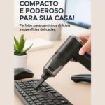 Mini Aspirador Portátil 2 em 1: aspira e sopra com 6000Pa, USB recarregável e filtro HEPA lavável para carro, casa e escritório. - Imagem 3