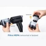 Mini Aspirador Portátil 2 em 1: aspira e sopra com 6000Pa, USB recarregável e filtro HEPA lavável para carro, casa e escritório. - Imagem 4