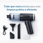 Mini Aspirador Portátil 2 em 1: aspira e sopra com 6000Pa, USB recarregável e filtro HEPA lavável para carro, casa e escritório. - Imagem 6