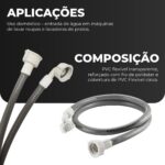 Mangueira de entrada 5m com filtro, reforçada e universal 3/8” para lavadora Brastemp, Electrolux e Consul. - Imagem 5